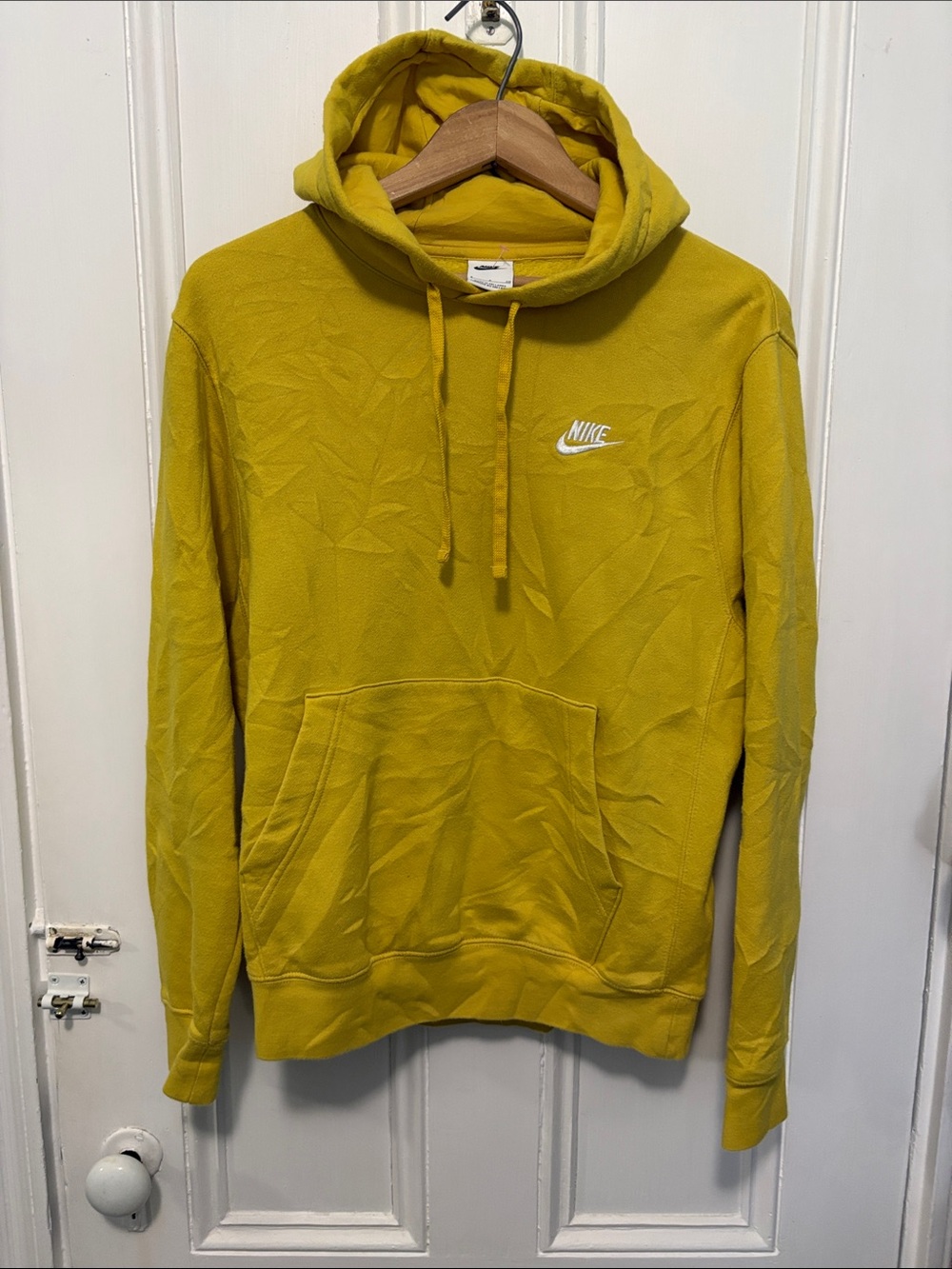 Nike Yellow Pullover Hoodie - Classic Swoosh